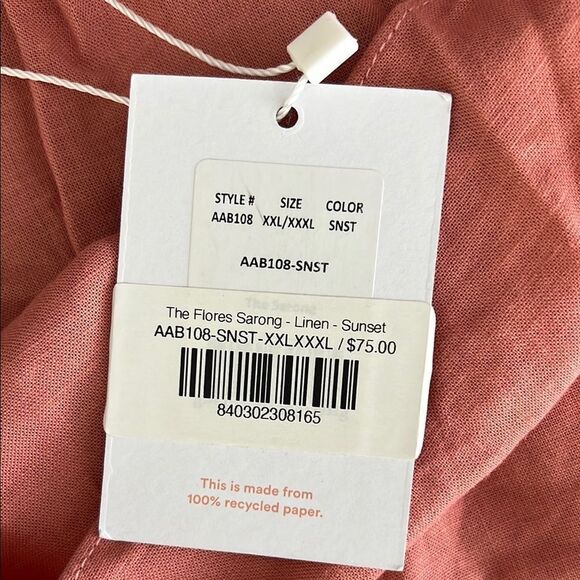 NWT Andie The Flores Sarong Linen in Sunset Size XXL/XXXL - Picture 3 of 8